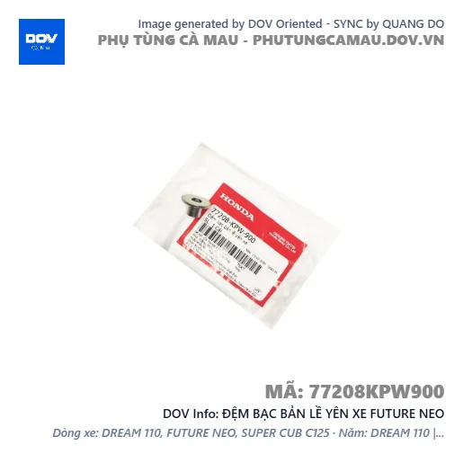 ĐỆM BẠC BẢN LỀ YÊN XE FUTURE NEO — 77208KPW900
