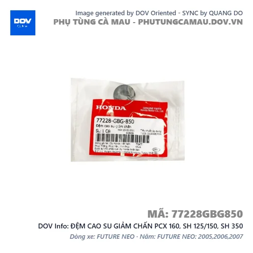 ĐỆM CAO SU GIẢM CHẤN PCX 160, SH 125/150, SH 350 — 77228GBG850