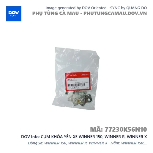 CỤM KHÓA YÊN XE WINNER 150, WINNER R, WINNER X — 77230K56N10