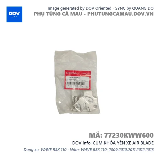 CỤM KHÓA YÊN XE AIR BLADE — 77230KWW600