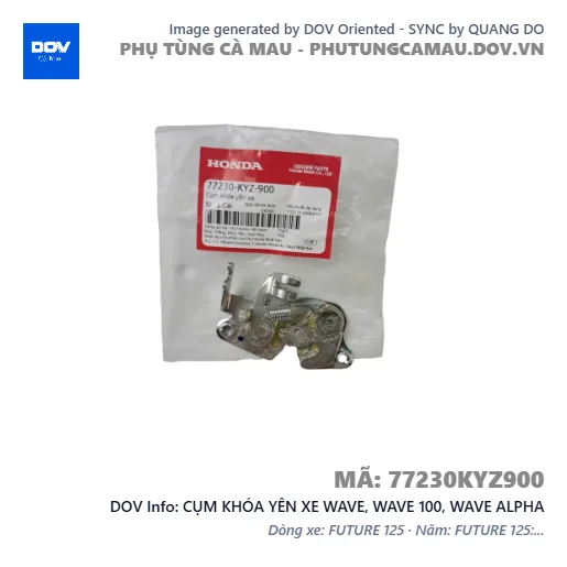 CỤM KHÓA YÊN XE WAVE, WAVE 100, WAVE ALPHA — 77230KYZ900