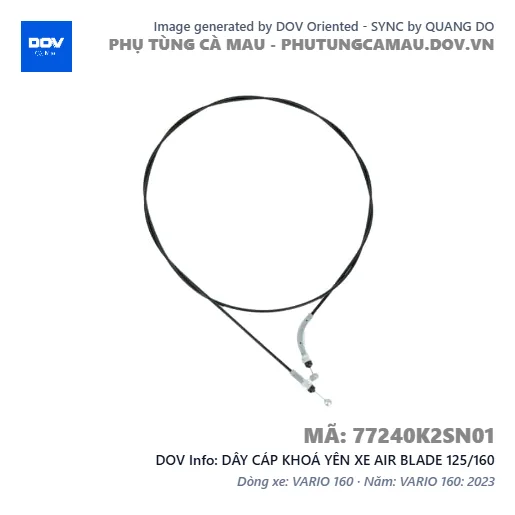 DÂY CÁP KHOÁ YÊN XE AIR BLADE 125/160 — 77240K2SN01
