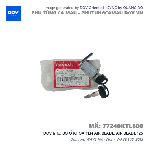 BỘ Ổ KHÓA YÊN AIR BLADE, AIR BLADE 125 — 77240KTL680