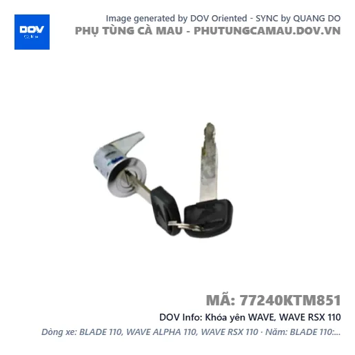 Khóa yên WAVE, WAVE RSX 110 — 77240KTM851