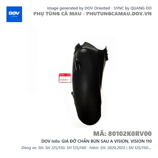 GIÁ ĐỠ CHẮN BÙN SAU A VISION, VISION 110 — 80102K0RV00