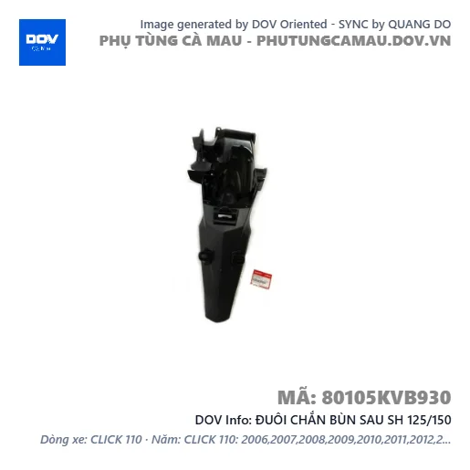 ĐUÔI CHẮN BÙN SAU SH 125/150 — 80105KVB930