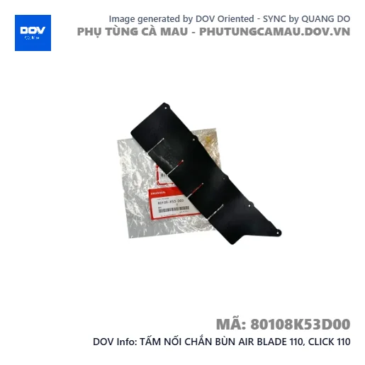 TẤM NỐI CHẮN BÙN AIR BLADE 110, CLICK 110 — 80108K53D00