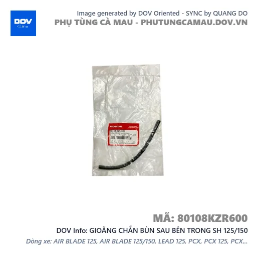 GIOĂNG CHẮN BÙN SAU BÊN TRONG SH 125/150 — 80108KZR600