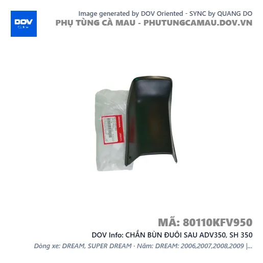 CHẮN BÙN ĐUÔI SAU ADV350, SH 350 — 80110KFV950