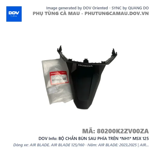 BỘ CHẮN BÙN SAU PHÍA TRÊN *NH1* MSX 125 — 80200K2ZV00ZA