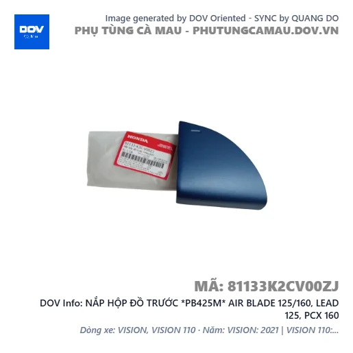 NẮP HỘP ĐỒ TRƯỚC *PB425M* AIR BLADE 125/160, LEAD 125, PCX 160 — 81133K2CV00ZJ