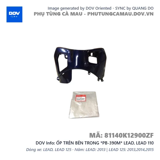 ỐP TRÊN BÊN TRONG *PB-390M* LEAD, LEAD 110 — 81140K12900ZF