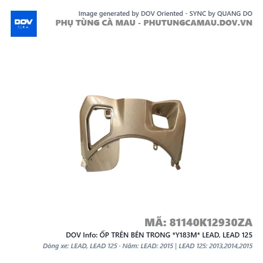 ỐP TRÊN BÊN TRONG *Y183M* LEAD, LEAD 125 — 81140K12930ZA