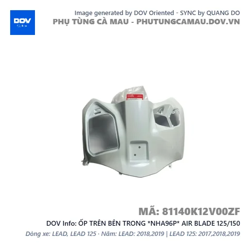 ỐP TRÊN BÊN TRONG *NHA96P* AIR BLADE 125/150 — 81140K12V00ZF