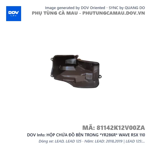 HỘP CHỨA ĐỒ BÊN TRONG *YR286R* WAVE RSX 110 — 81142K12V00ZA