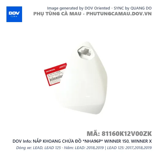 NẮP KHOANG CHỨA ĐỒ *NHA96P* WINNER 150, WINNER X — 81160K12V00ZK