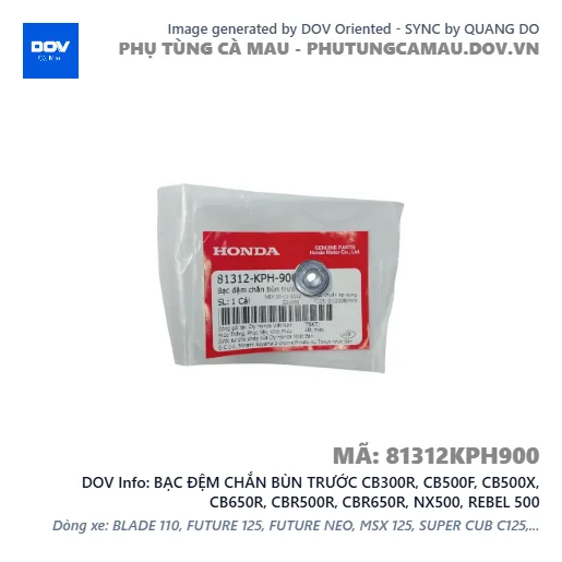 BẠC ĐỆM CHẮN BÙN TRƯỚC CB300R, CB500F, CB500X, CB650R, CBR500R, CBR650R, NX500, REBEL 500 — 81312KPH900