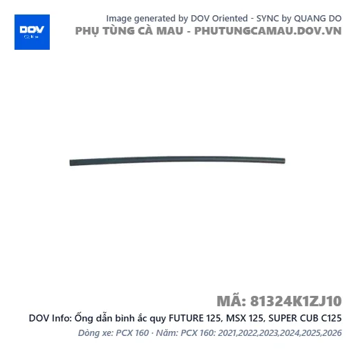 Ống dẫn bình ắc quy FUTURE 125, MSX 125, SUPER CUB C125 — 81324K1ZJ10
