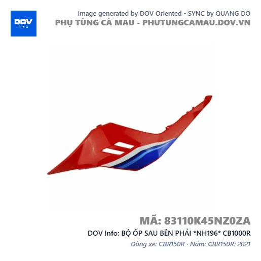 BỘ ỐP SAU BÊN PHẢI *NH196* CB1000R — 83110K45NZ0ZA