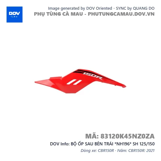 BỘ ỐP SAU BÊN TRÁI *NH196* SH 125/150 — 83120K45NZ0ZA