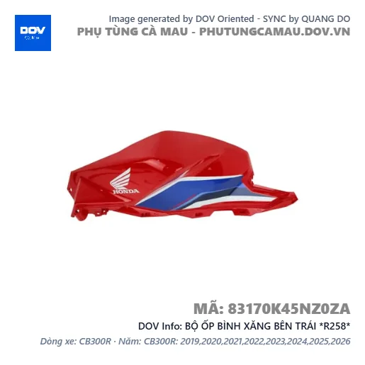 BỘ ỐP BÌNH XĂNG BÊN TRÁI *R258*  — 83170K45NZ0ZA