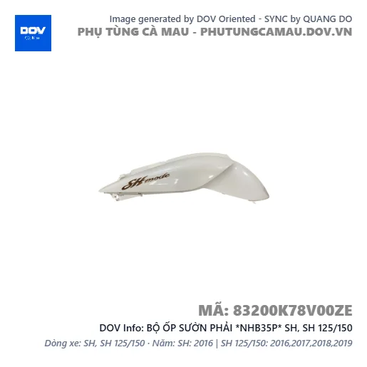 BỘ ỐP SƯỜN PHẢI *NHB35P* SH, SH 125/150 — 83200K78V00ZE