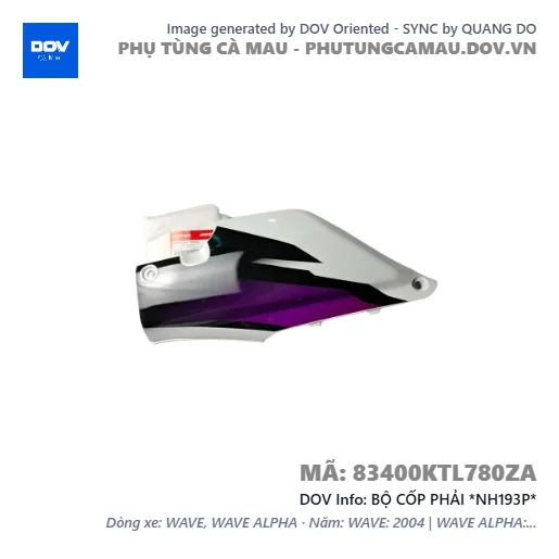 BỘ CỐP PHẢI *NH193P*  — 83400KTL780ZA