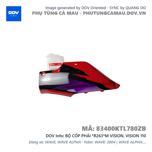 BỘ CỐP PHẢI *R263*M VISION, VISION 110 — 83400KTL780ZB