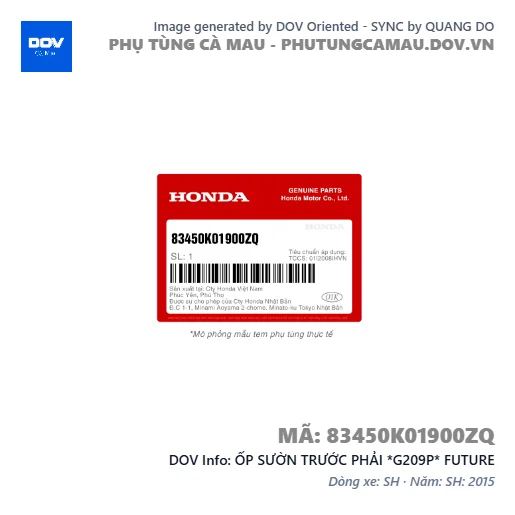 ỐP SƯỜN TRƯỚC PHẢI *G209P* FUTURE — 83450K01900ZQ