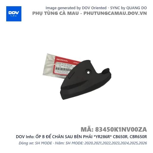 ỐP B ĐỂ CHÂN SAU BÊN PHẢI *YR286R* CB650R, CBR650R — 83450K1NV00ZA