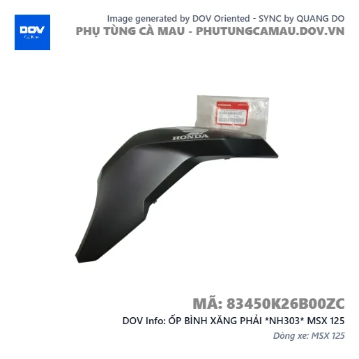 ỐP BÌNH XĂNG PHẢI *NH303* MSX 125 — 83450K26B00ZC