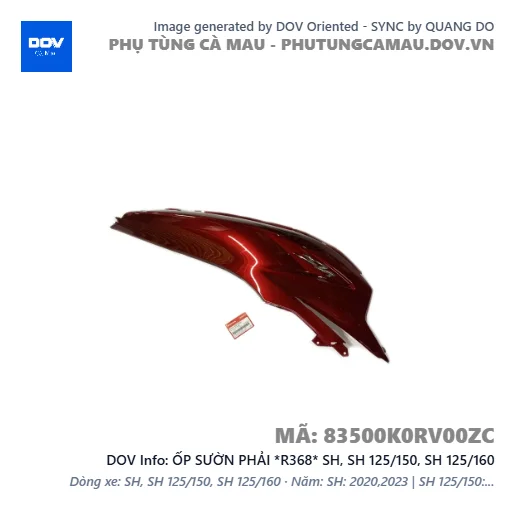 ỐP SƯỜN PHẢI *R368* SH, SH 125/150, SH 125/160 — 83500K0RV00ZC