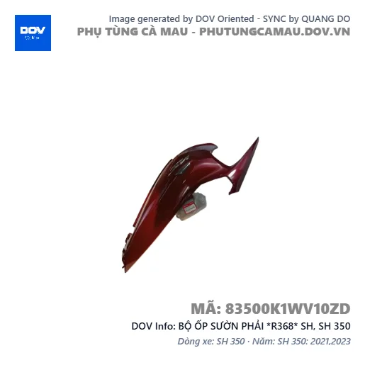 BỘ ỐP SƯỜN PHẢI *R368* SH, SH 350 — 83500K1WV10ZD