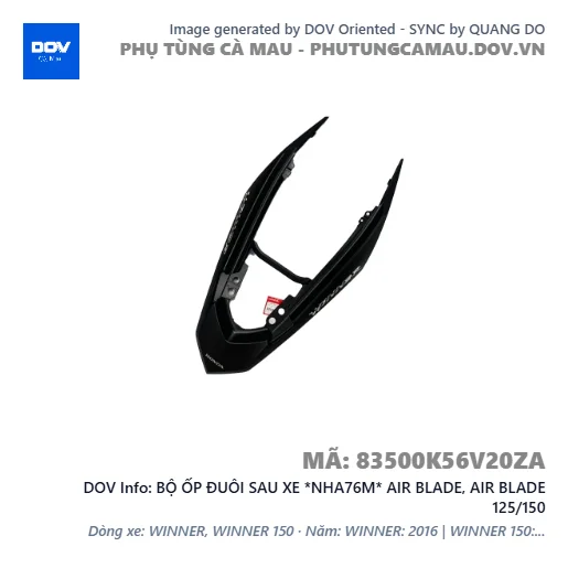 BỘ ỐP ĐUÔI SAU XE *NHA76M* AIR BLADE, AIR BLADE 125/150 — 83500K56V20ZA