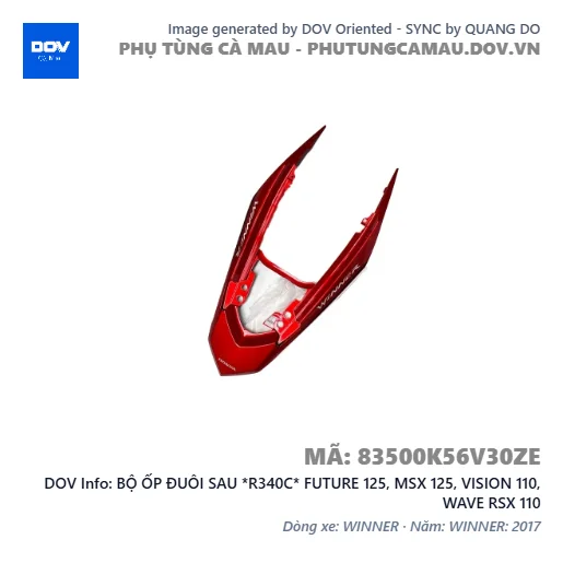 BỘ ỐP ĐUÔI SAU *R340C* FUTURE 125, MSX 125, VISION 110, WAVE RSX 110 — 83500K56V30ZE