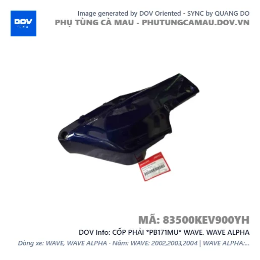 CỐP PHẢI *PB171MU* WAVE, WAVE ALPHA — 83500KEV900YH