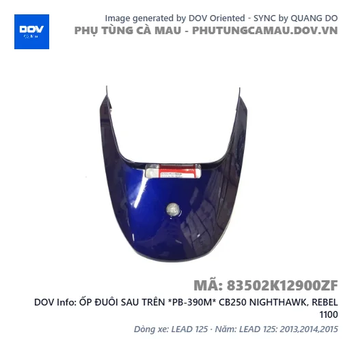 ỐP ĐUÔI SAU TRÊN *PB-390M* CB250 NIGHTHAWK, REBEL 1100 — 83502K12900ZF