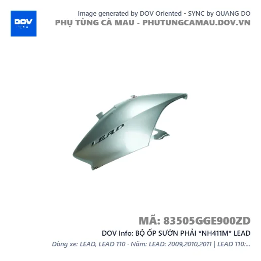 BỘ ỐP SƯỜN PHẢI *NH411M* LEAD — 83505GGE900ZD