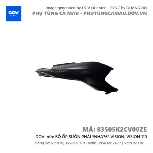 BỘ ỐP SƯỜN PHẢI *NHA76* VISION, VISION 110 — 83505K2CV00ZE