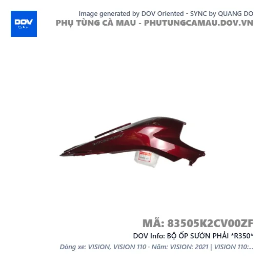BỘ ỐP SƯỜN PHẢI *R350* — 83505K2CV00ZF