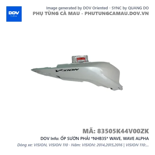 ỐP SƯỜN PHẢI *NHB35* WAVE, WAVE ALPHA — 83505K44V00ZK