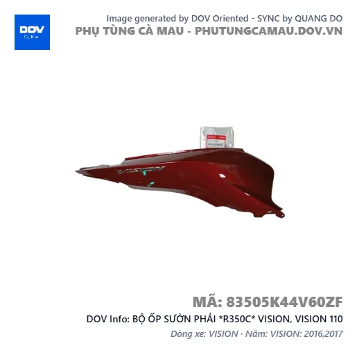 BỘ ỐP SƯỜN PHẢI *R350C* VISION, VISION 110 — 83505K44V60ZF