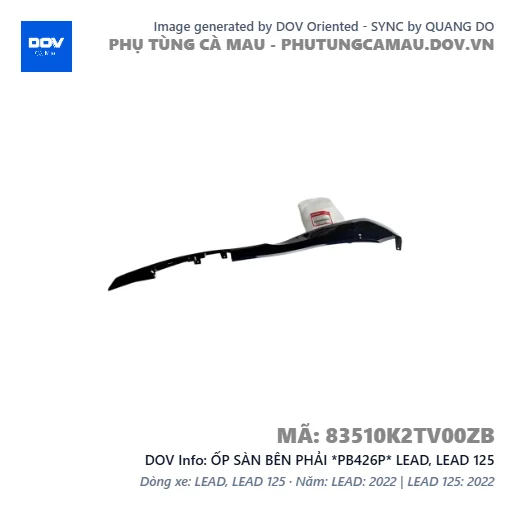 ỐP SÀN BÊN PHẢI *PB426P* LEAD, LEAD 125 — 83510K2TV00ZB