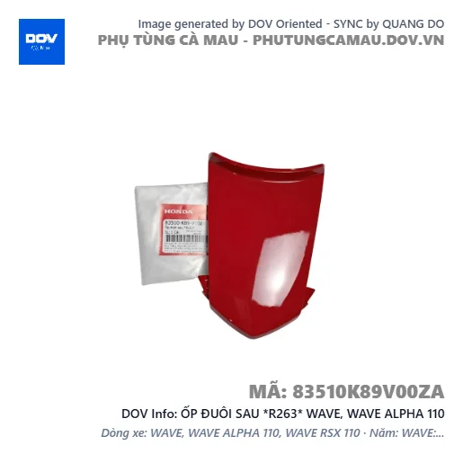 ỐP ĐUÔI SAU *R263* WAVE, WAVE ALPHA 110 — 83510K89V00ZA
