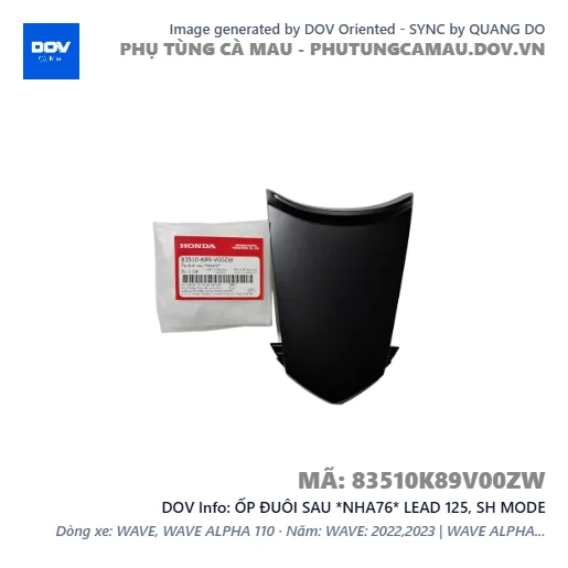 ỐP ĐUÔI SAU *NHA76* LEAD 125, SH MODE — 83510K89V00ZW
