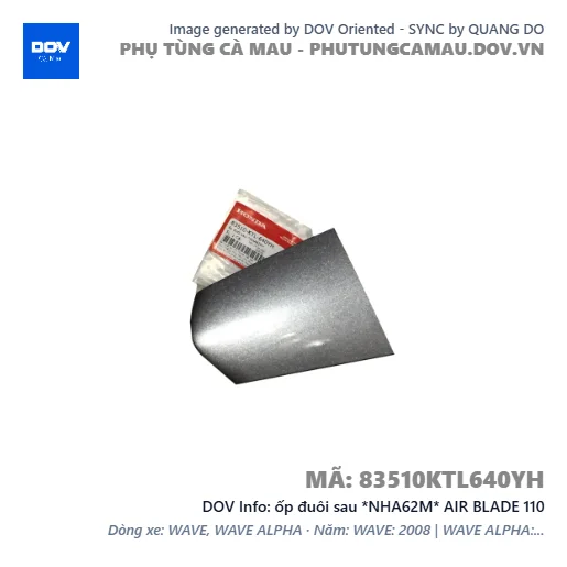 ốp đuôi sau *NHA62M* AIR BLADE 110 — 83510KTL640YH