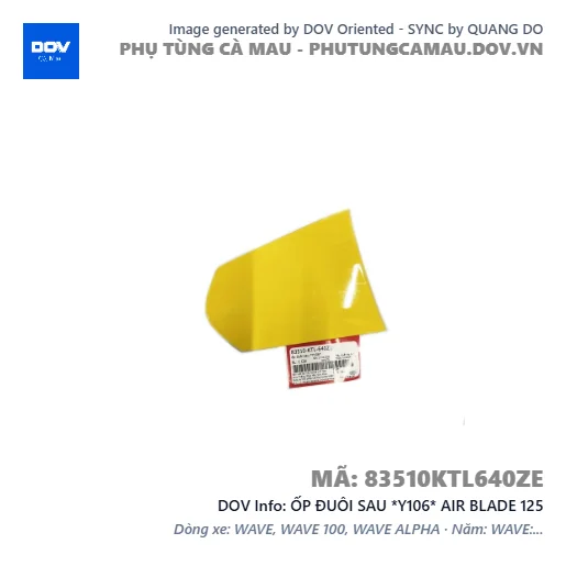 ỐP ĐUÔI SAU *Y106* AIR BLADE 125 — 83510KTL640ZE