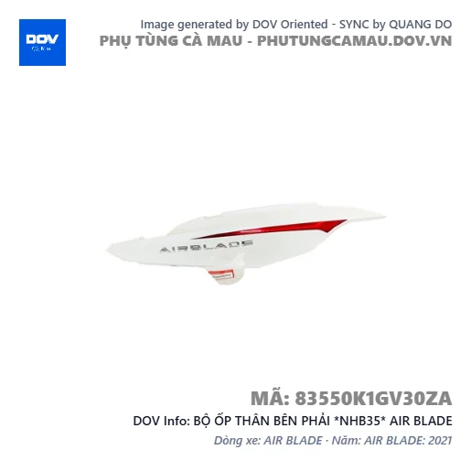 BỘ ỐP THÂN BÊN PHẢI *NHB35* AIR BLADE — 83550K1GV30ZA