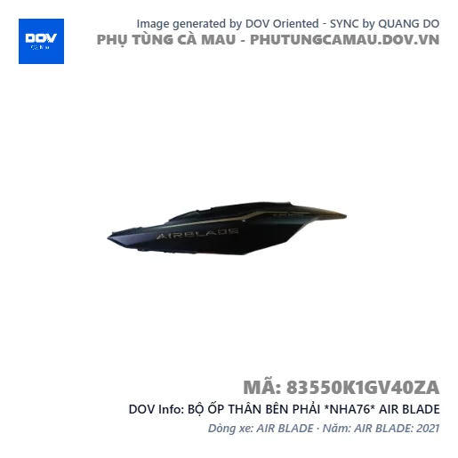 BỘ ỐP THÂN BÊN PHẢI *NHA76* AIR BLADE — 83550K1GV40ZA