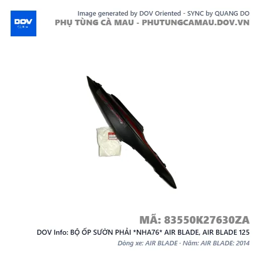 BỘ ỐP SƯỜN PHẢI *NHA76* AIR BLADE, AIR BLADE 125 — 83550K27630ZA
